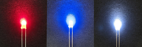 かんたんLEDシリーズ　高輝度LED（赤・青・白 各2個・3ｍｍ）