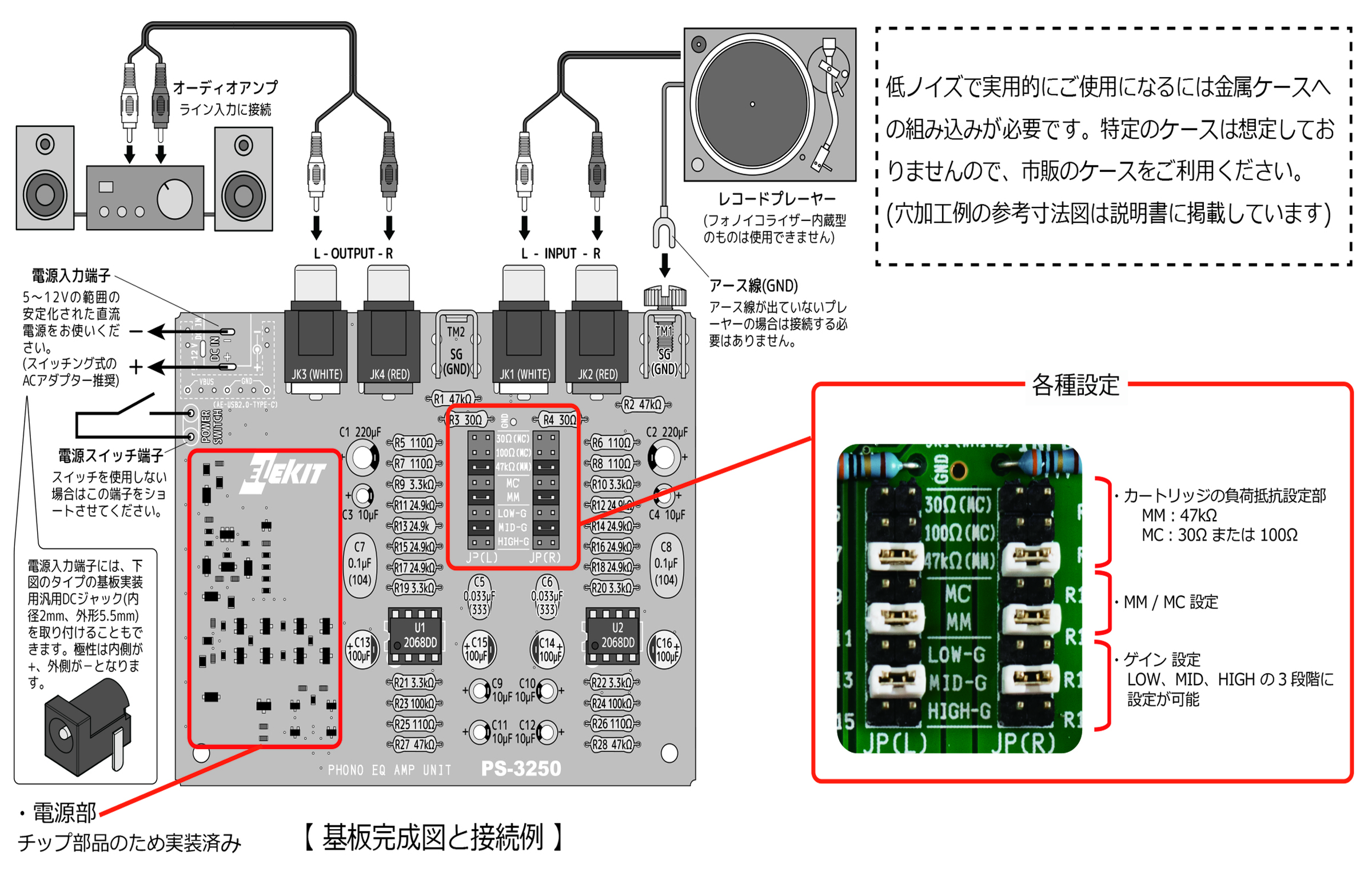 フォノイコライザーアンプ [ PS-3250 ]｜製品情報 | エレキット